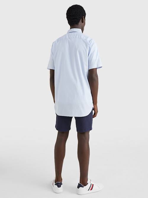 Tommy Hilfiger Dot Regular Fit Short Sleeve Moški Srajce Modra | TH035DCA