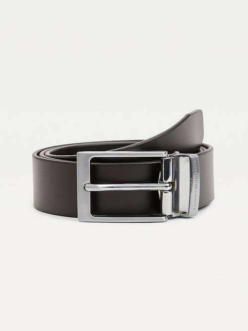 Tommy Hilfiger Double Buckle Gift Box Moški Pas Za Hlače Črna | TH485WJB