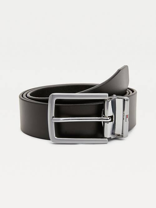 Tommy Hilfiger Double Buckle Gift Box Moški Pas Za Hlače Črna | TH485WJB