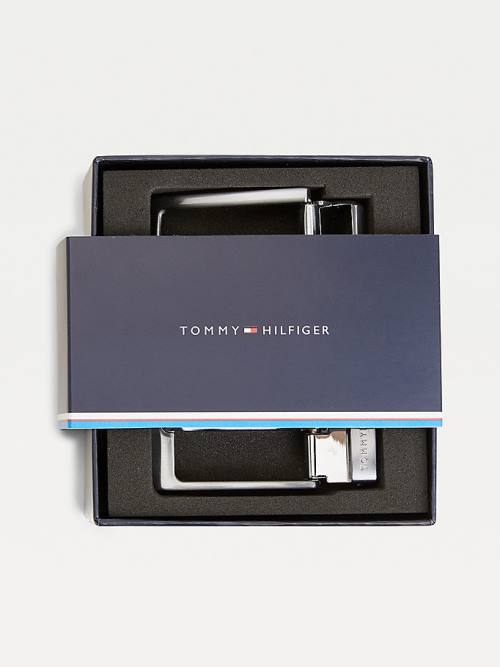 Tommy Hilfiger Double Buckle Gift Box Moški Pas Za Hlače Črna | TH485WJB