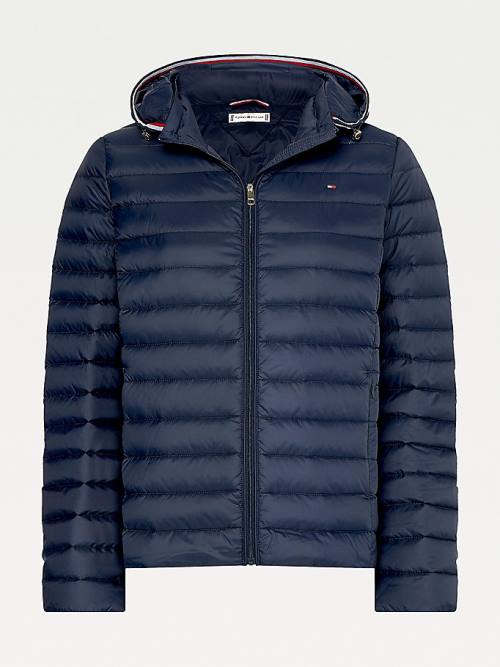 Tommy Hilfiger Down-Filled Hooded Zip-Thru Ženske Jakne Modra | TH726SNV