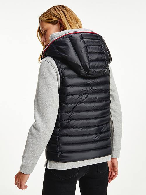 Tommy Hilfiger Down-Filled Quilted Vest Ženske Plašč Črna | TH158ZAC