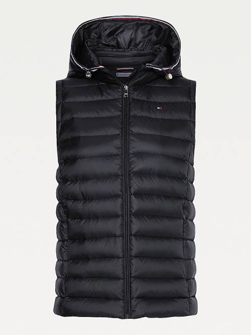 Tommy Hilfiger Down-Filled Quilted Vest Ženske Plašč Črna | TH158ZAC