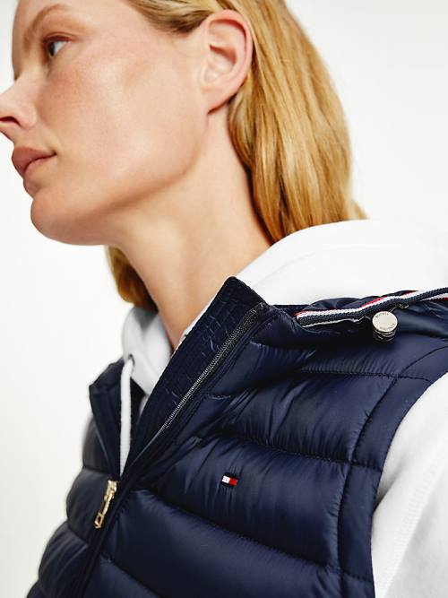 Tommy Hilfiger Down-Filled Quilted Vest Ženske Plašč Modra | TH375TSU