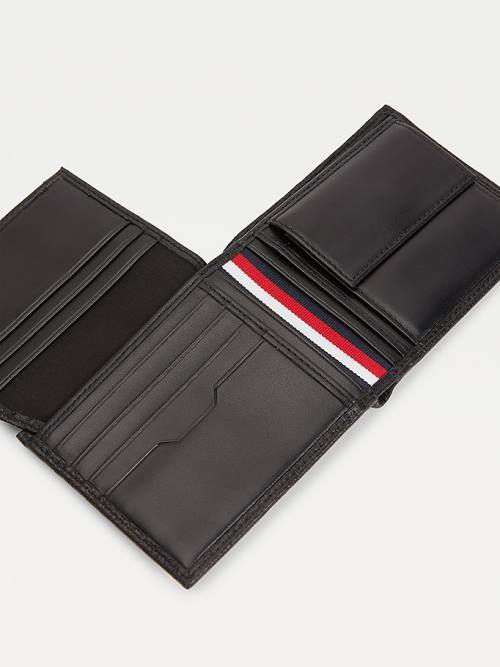 Tommy Hilfiger Downtown Leather Bifold Moški Denarnice Črna | TH981LXW