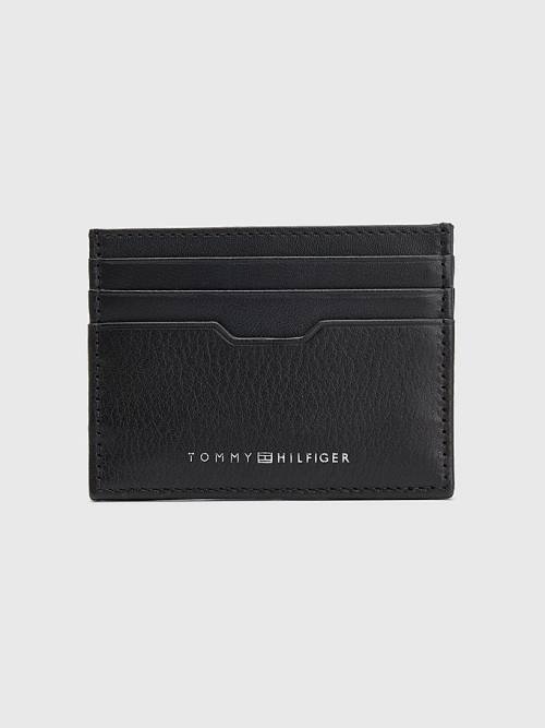 Tommy Hilfiger Downtown Leather Card Holder Moški Denarnice Črna | TH140XAT