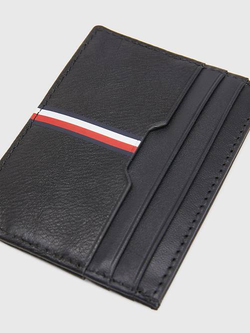 Tommy Hilfiger Downtown Leather Card Holder Moški Denarnice Črna | TH140XAT