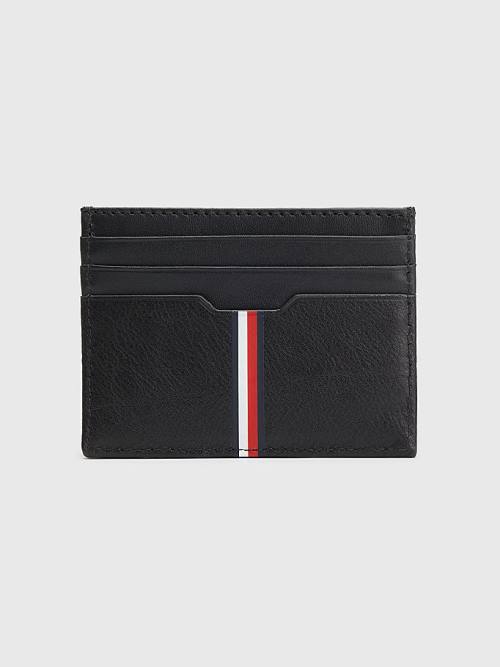 Tommy Hilfiger Downtown Leather Card Holder Moški Denarnice Črna | TH140XAT