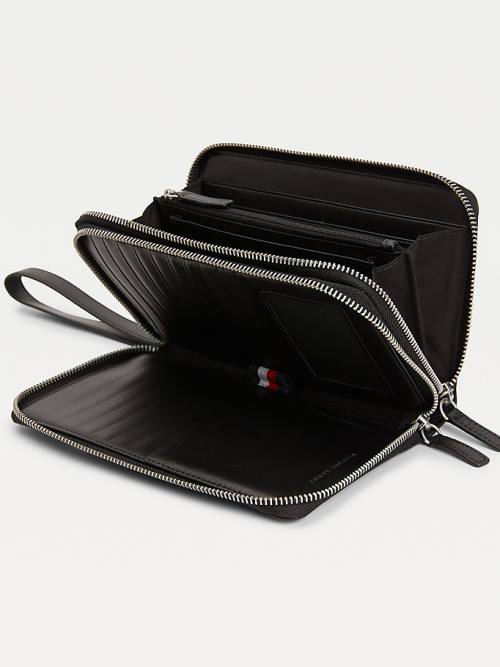 Tommy Hilfiger Downtown Leather Organiser Moški Denarnice Črna | TH689COY