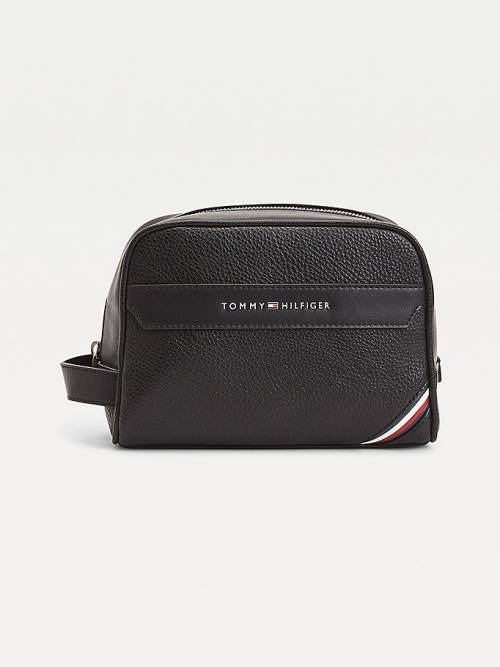 Tommy Hilfiger Downtown Metal Logo Washbag Moški Torbice Črna | TH123SBP