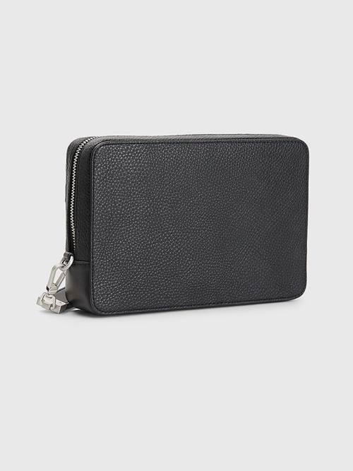 Tommy Hilfiger Downtown Pebble Grain Pouch Moški Torbice Črna | TH215MRD