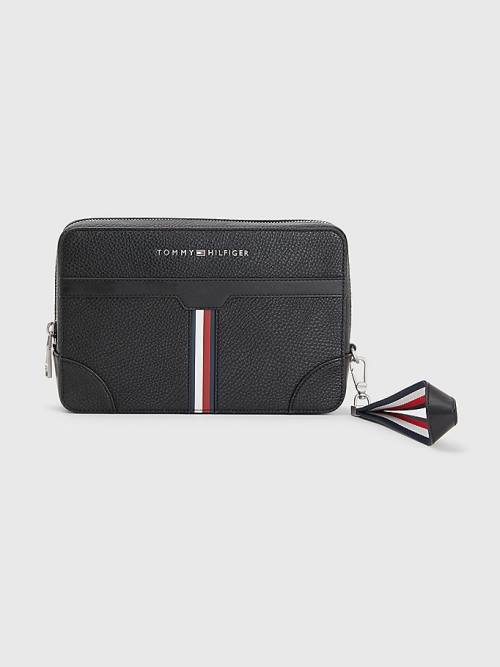 Tommy Hilfiger Downtown Pebble Grain Pouch Moški Torbice Črna | TH215MRD