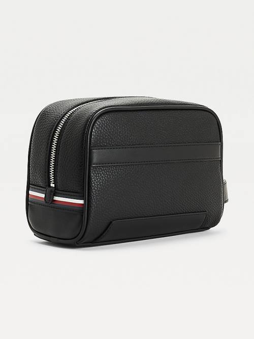 Tommy Hilfiger Downtown Vegan Leather Washbag Moški Torbice Črna | TH175QVZ