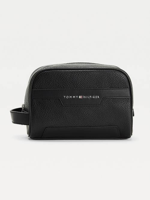 Tommy Hilfiger Downtown Vegan Leather Washbag Moški Torbice Črna | TH175QVZ