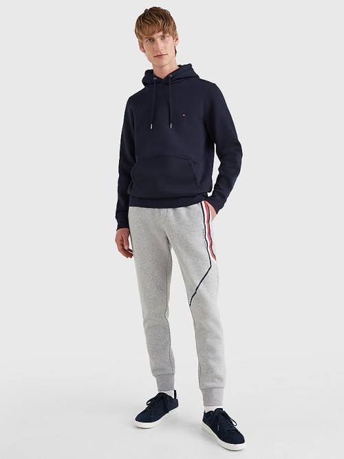 Tommy Hilfiger Drawstring Flag Embroidery Moški Pulover s kapuco Modra | TH372WKJ