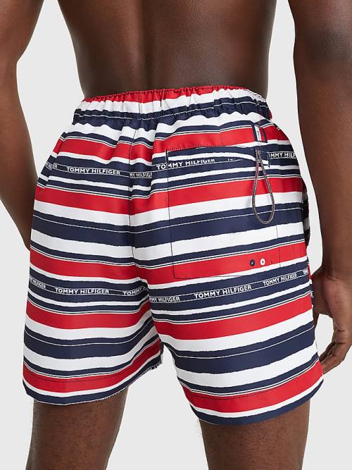 Tommy Hilfiger Drawstring Mid Length Shorts Moški Kopalke Modra | TH219YWX