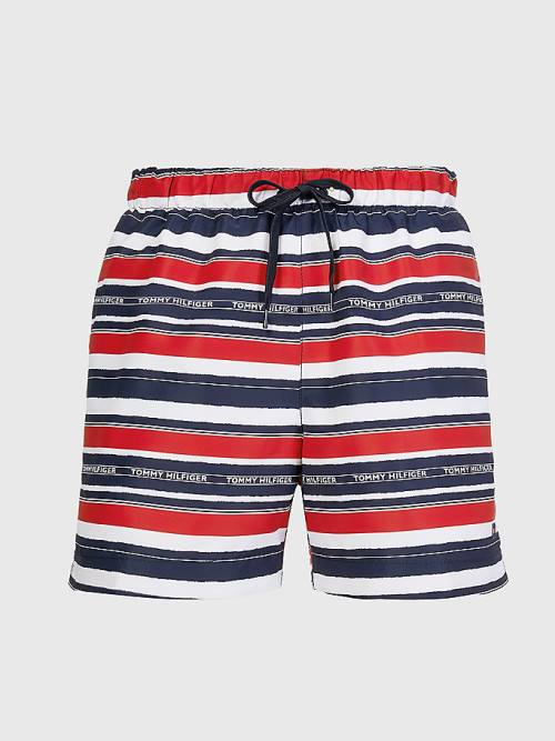 Tommy Hilfiger Drawstring Mid Length Shorts Moški Kopalke Modra | TH219YWX