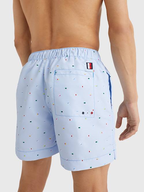 Tommy Hilfiger Drawstring Mid Length Shorts Moški Kopalke Modra | TH503KEU