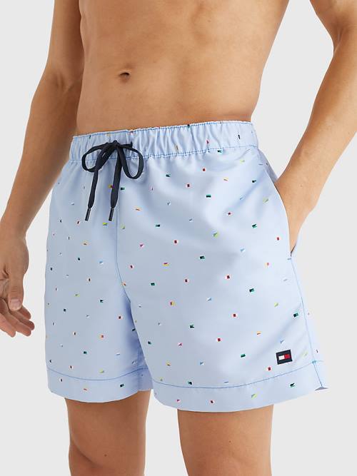 Tommy Hilfiger Drawstring Mid Length Shorts Moški Kopalke Modra | TH503KEU