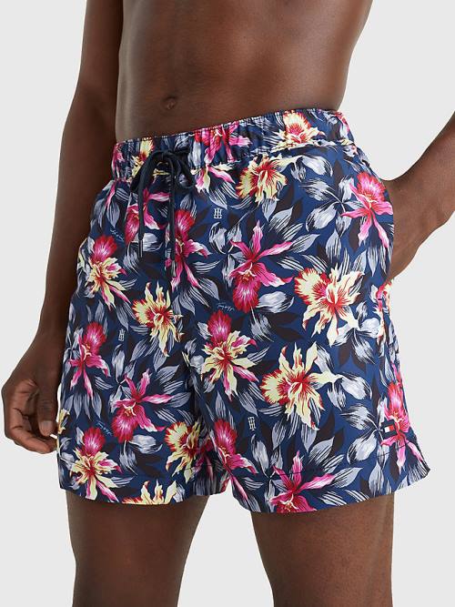 Tommy Hilfiger Drawstring Mid Length Shorts Moški Kopalke Modra | TH623KUQ