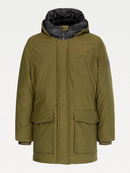 Tommy Hilfiger Dry Wax Filled Rockie Parka Moški Plašč Rjav | TH709TME