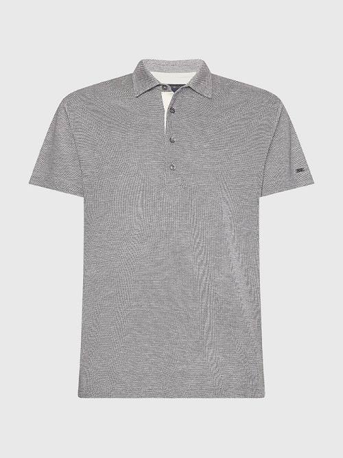 Tommy Hilfiger Elevated Honeycomb Moški Polo Majica Siva | TH925XET