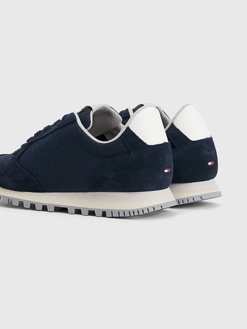 Tommy Hilfiger Elevated Mixed Texture Runner Moški Superge Modra | TH698CGI