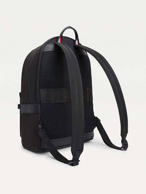 Tommy Hilfiger Elevated Modern Webbing Detail Backpack Moški Torbice Črna | TH963YMH