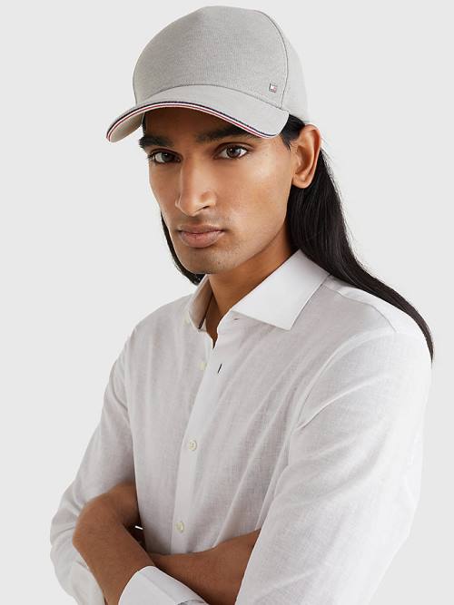 Tommy Hilfiger Elevated Signature Tape Cap Moški Kapa Siva | TH109BSE