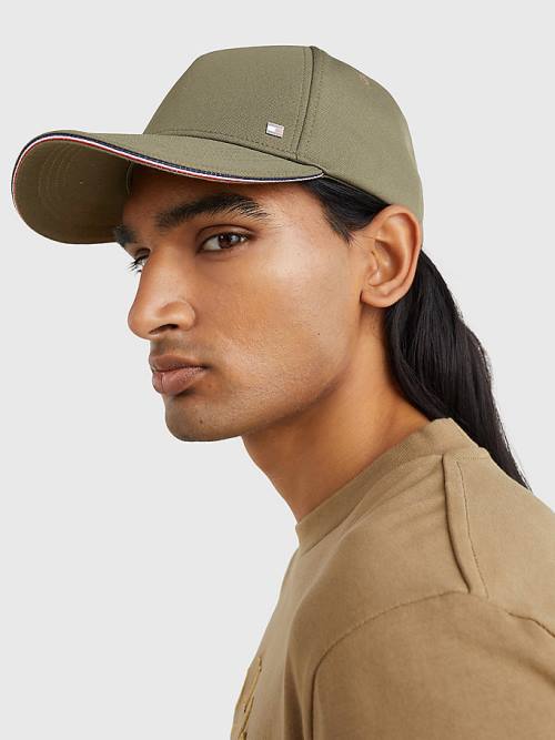 Tommy Hilfiger Elevated Signature Tape Cap Moški Kapa Zelena | TH723ZRF