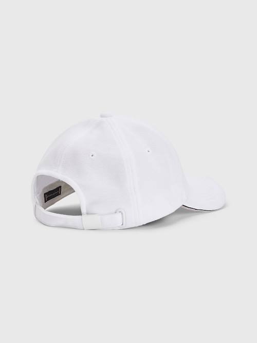 Tommy Hilfiger Elevated Signature Tape Cap Moški Kapa Bela | TH986XRJ