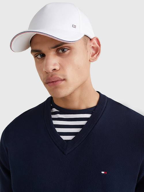 Tommy Hilfiger Elevated Signature Tape Cap Moški Kapa Bela | TH986XRJ