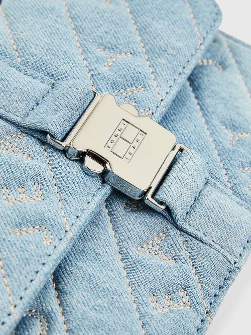 Tommy Hilfiger Embroidery Logo Denim Ženske Torbice Modra | TH391KTZ