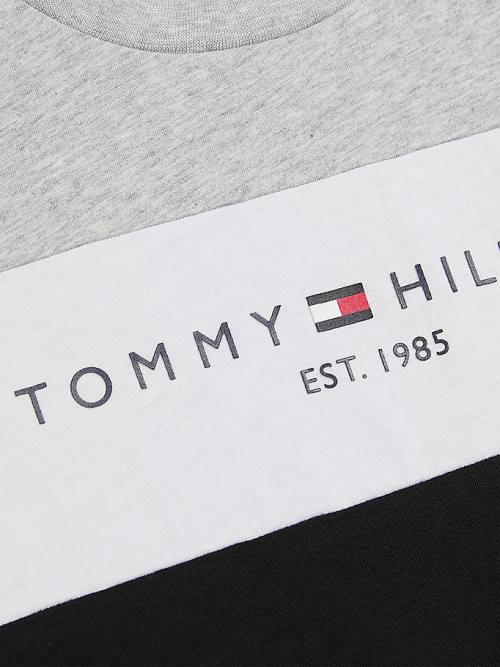 Tommy Hilfiger Essential Colour-Blocked Organic Cotton Fantje Majice Črna | TH064HCF