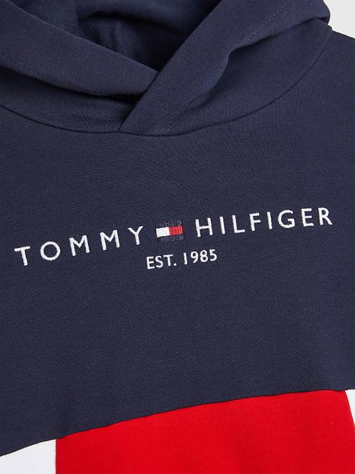 Tommy Hilfiger Essential Colour-Blocked And Joggers Set Dekleta Pulover s kapuco Modra | TH739EXZ