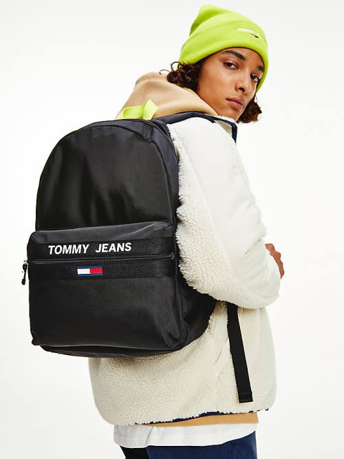 Tommy Hilfiger Essential Contrast Handle Backpack Moški Torbice Črna | TH758UEL