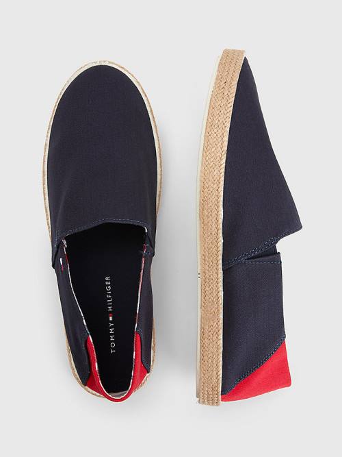 Tommy Hilfiger Essential Contrast Panel Espadrilles Moški Casual Čevlji Modra | TH649CJU