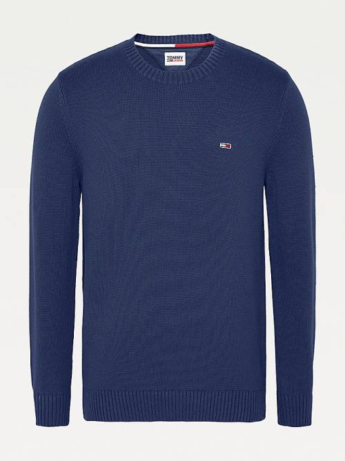 Tommy Hilfiger Essential Crew Neck Jumper Moški Puloverji Modra | TH120DKQ