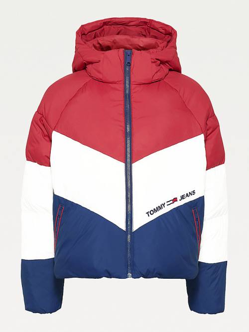 Tommy Hilfiger Essential Down Chevron Puffer Ženske Jakne Rdeča | TH805RVS