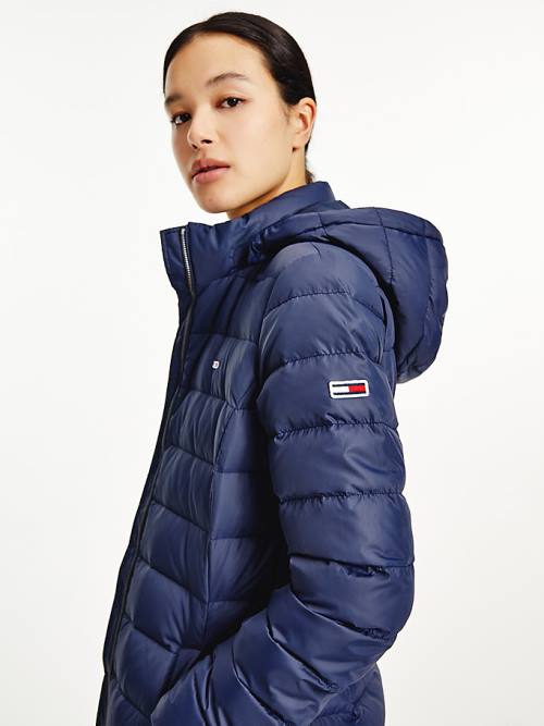 Tommy Hilfiger Essential Hooded Down Coat Ženske Jakne Modra | TH485REH