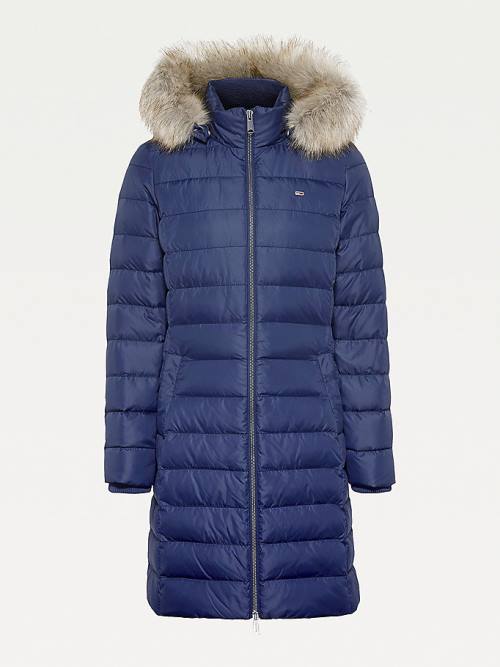 Tommy Hilfiger Essential Hooded Down Coat Ženske Jakne Modra | TH485REH