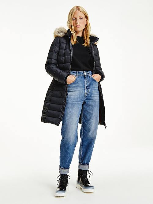 Tommy Hilfiger Essential Hooded Down Coat Ženske Jakne Črna | TH956PUX