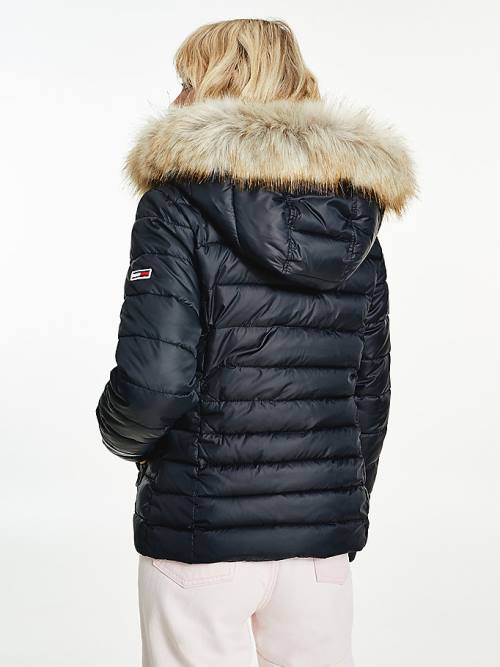 Tommy Hilfiger Essential Hooded Padded Ženske Jakne Črna | TH175LAT