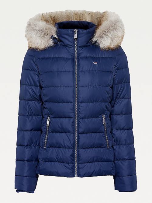 Tommy Hilfiger Essential Hooded Padded Ženske Jakne Modra | TH468MHG