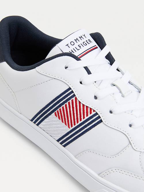 Tommy Hilfiger Essential Leather Cupsole Moški Superge Bela | TH326RDS