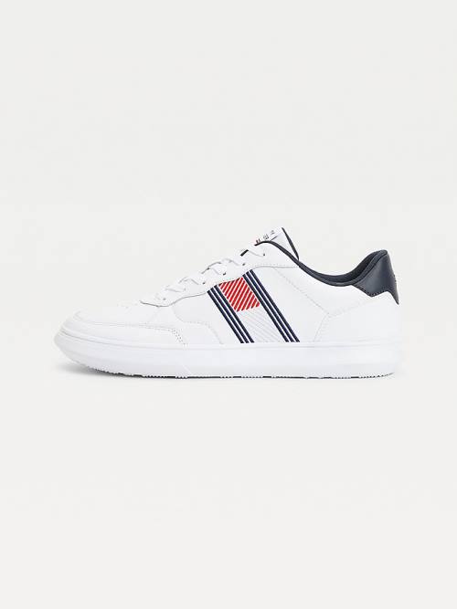 Tommy Hilfiger Essential Leather Cupsole Moški Superge Bela | TH326RDS