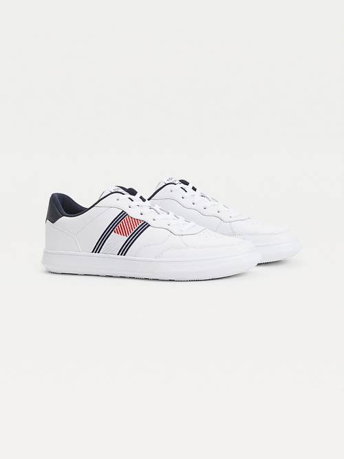 Tommy Hilfiger Essential Leather Cupsole Moški Superge Bela | TH326RDS