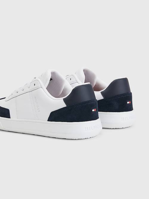 Tommy Hilfiger Essential Leather Cupsole Moški Superge Bela | TH570LBW