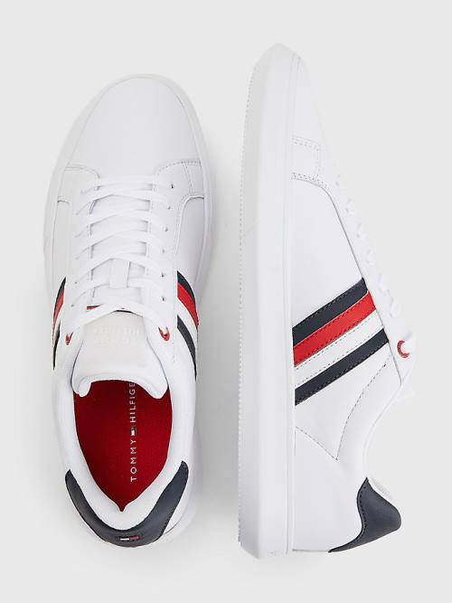 Tommy Hilfiger Essential Leather Cupsole Moški Superge Bela | TH619HSY