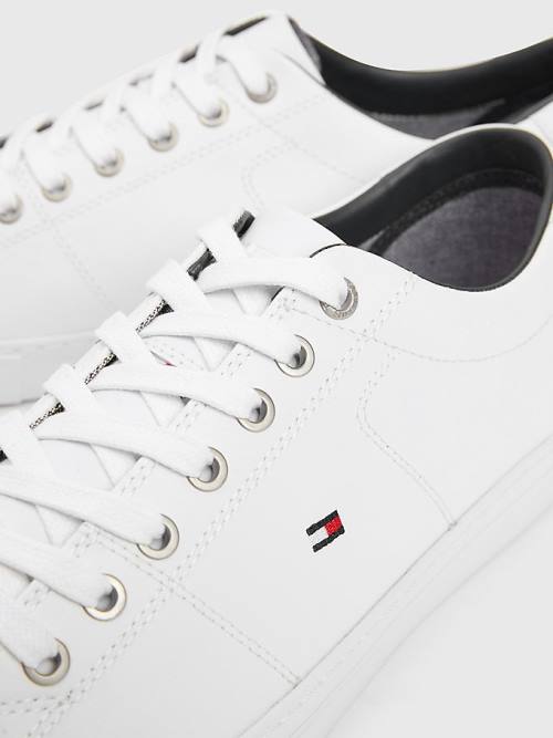 Tommy Hilfiger Essential Leather Lace-Up Moški Superge Bela | TH462CKF